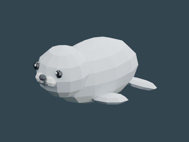 A white low-poly seal ready for an Arctic adventure
